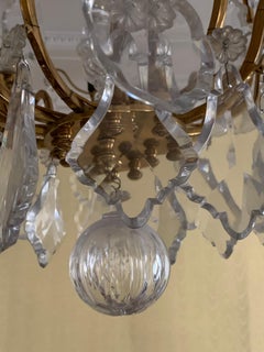 Pair of chandelier crystal and bronze