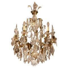 Pair of chandelier crystal and bronze 