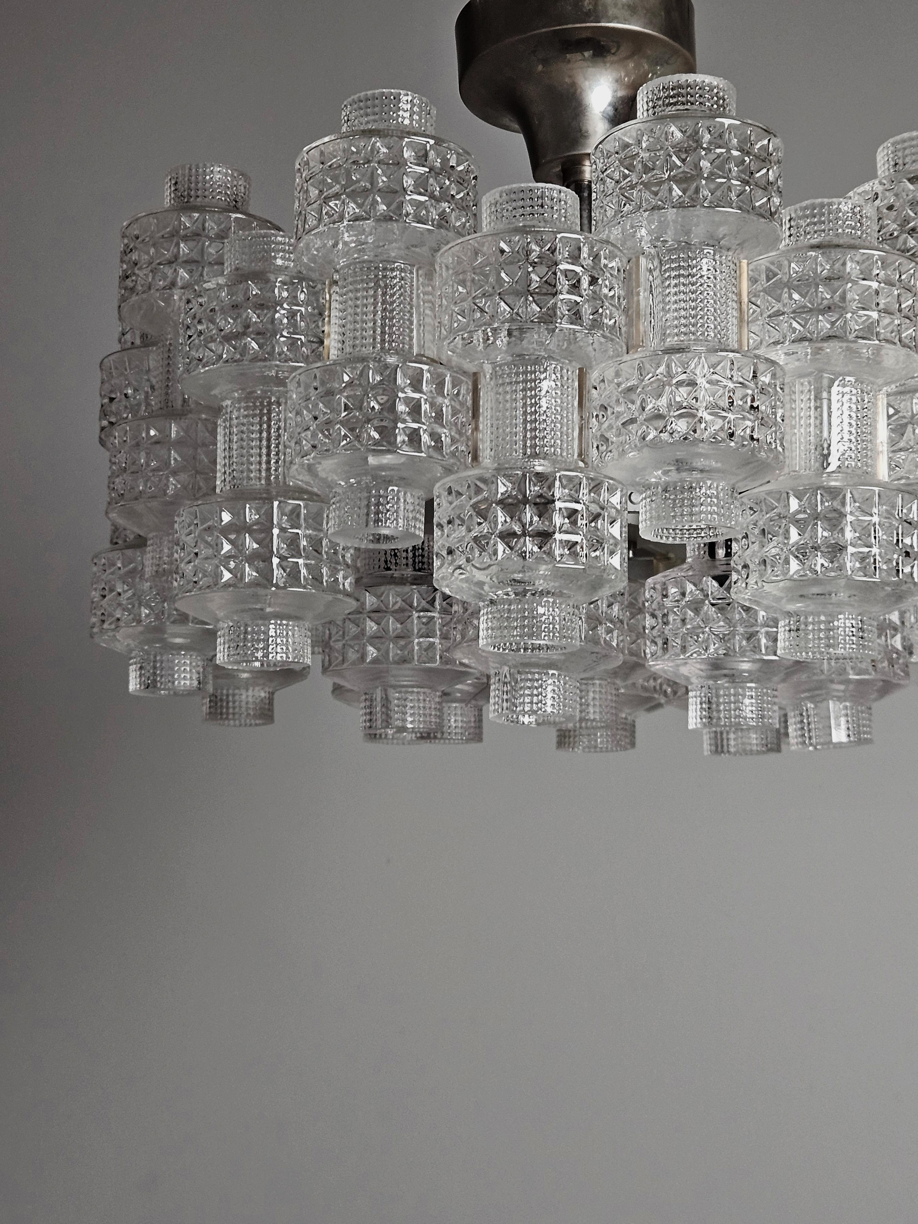 Pair of chandeliers 'Festival' by Gert Nyström for Fagerhult, Sweden, 1970s For Sale 4