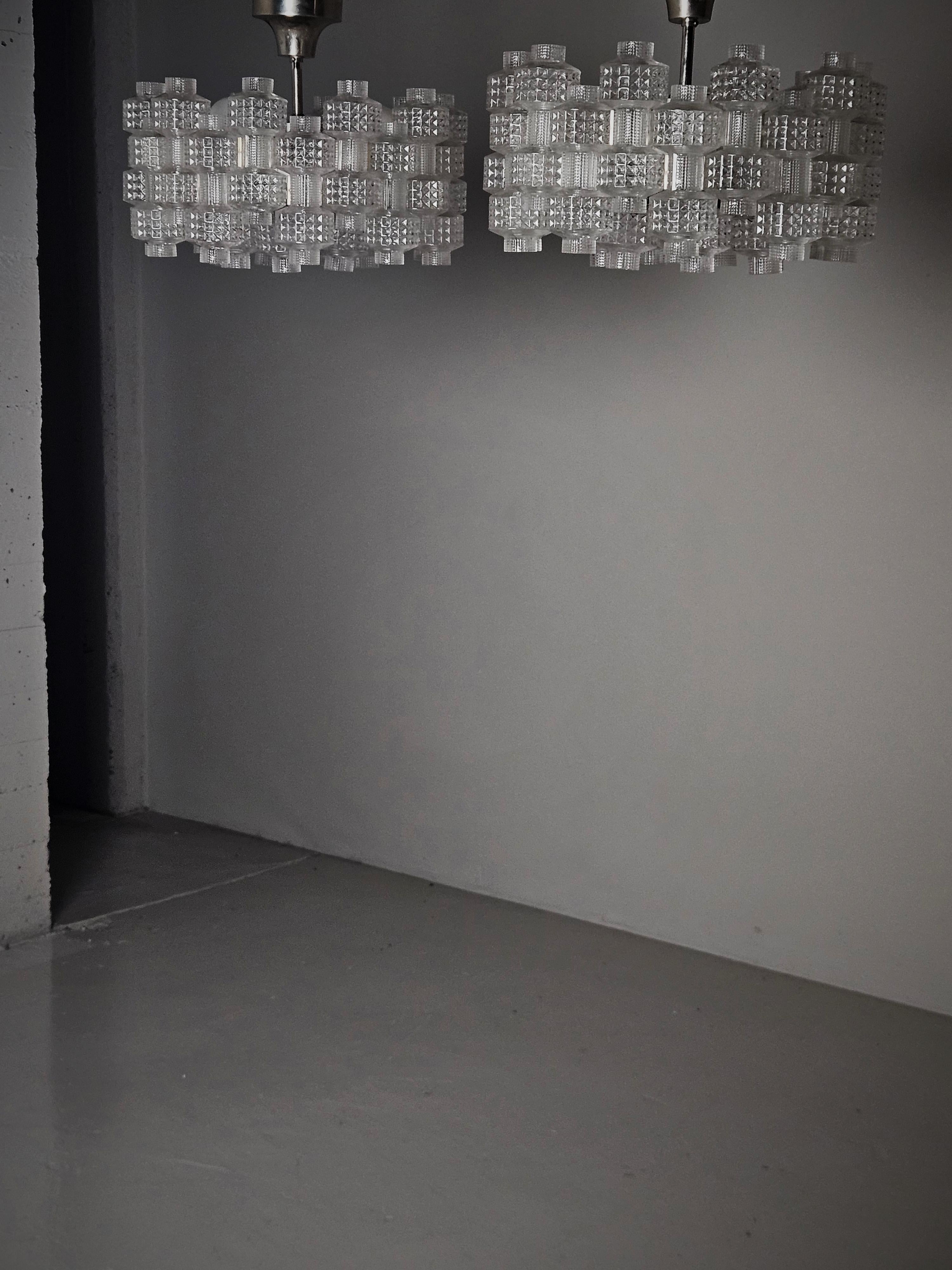 Pair of chandeliers 'Festival' by Gert Nyström for Fagerhult, Sweden, 1970s For Sale 6