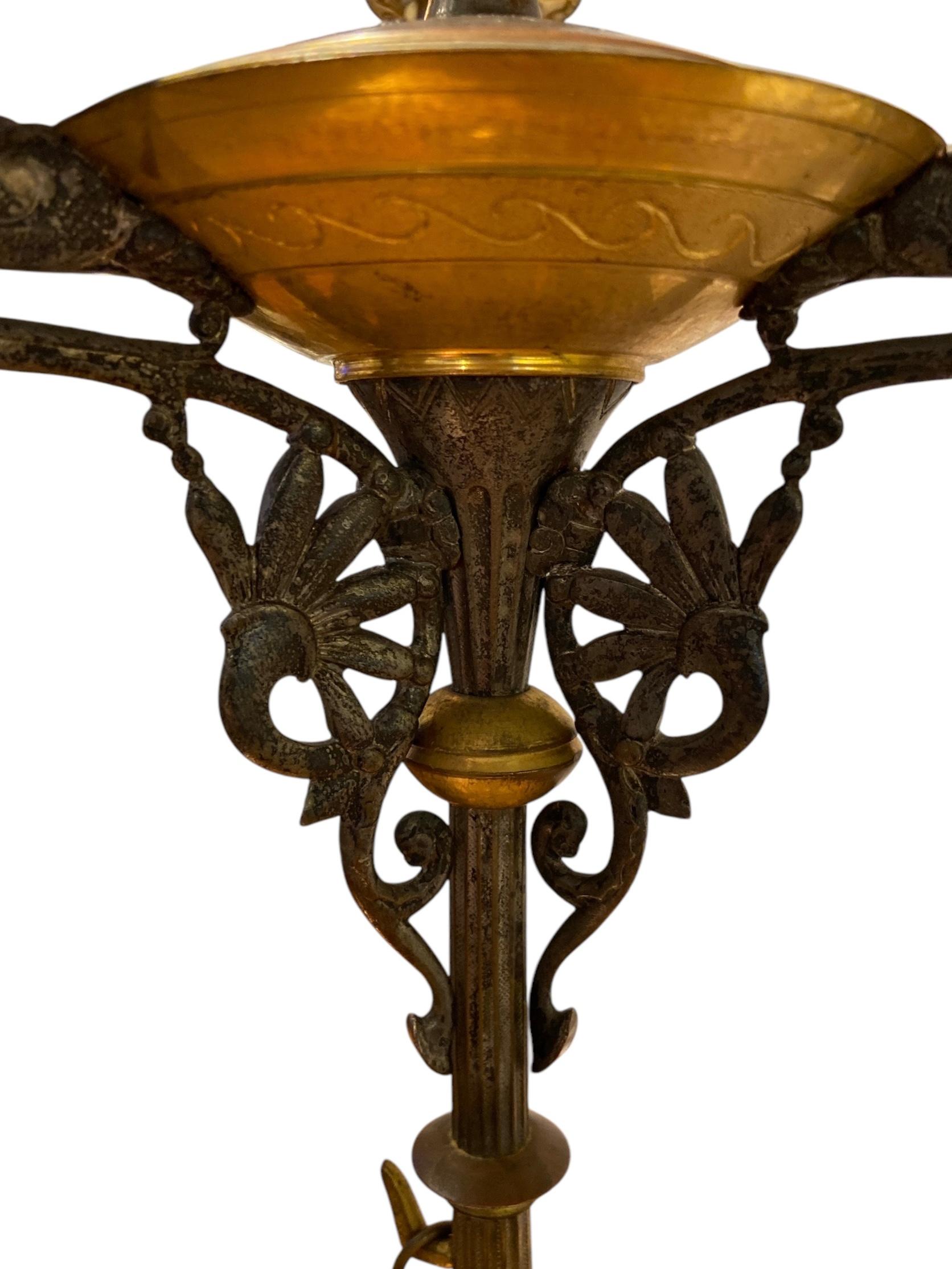 Coppia di lampadari in bronzo In condizioni buone in vendita a 'S-HERTOGENBOSCH, NL