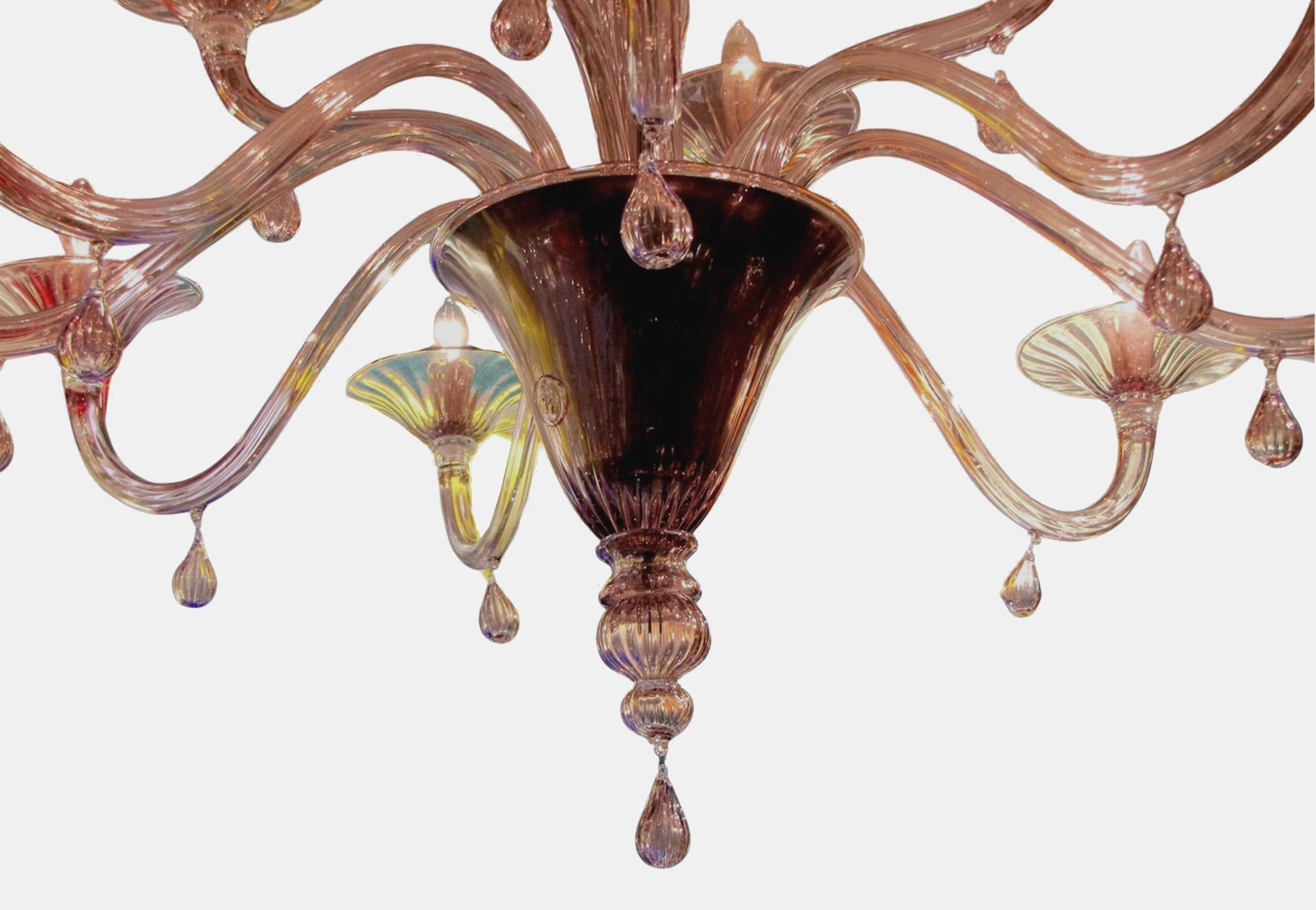 Coppia di lampadari, Venini, Murano, Italia, circa 1970 In condizioni buone in vendita a Paris, FR
