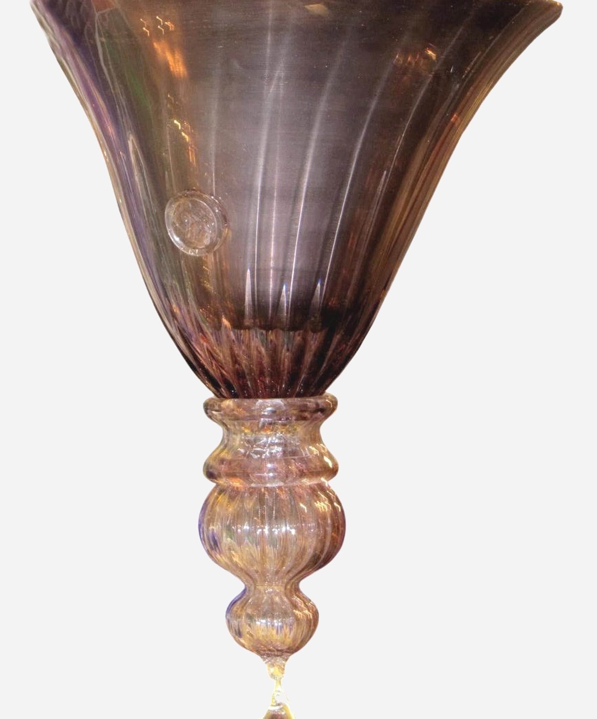 Fine XX secolo Coppia di lampadari, Venini, Murano, Italia, circa 1970 in vendita