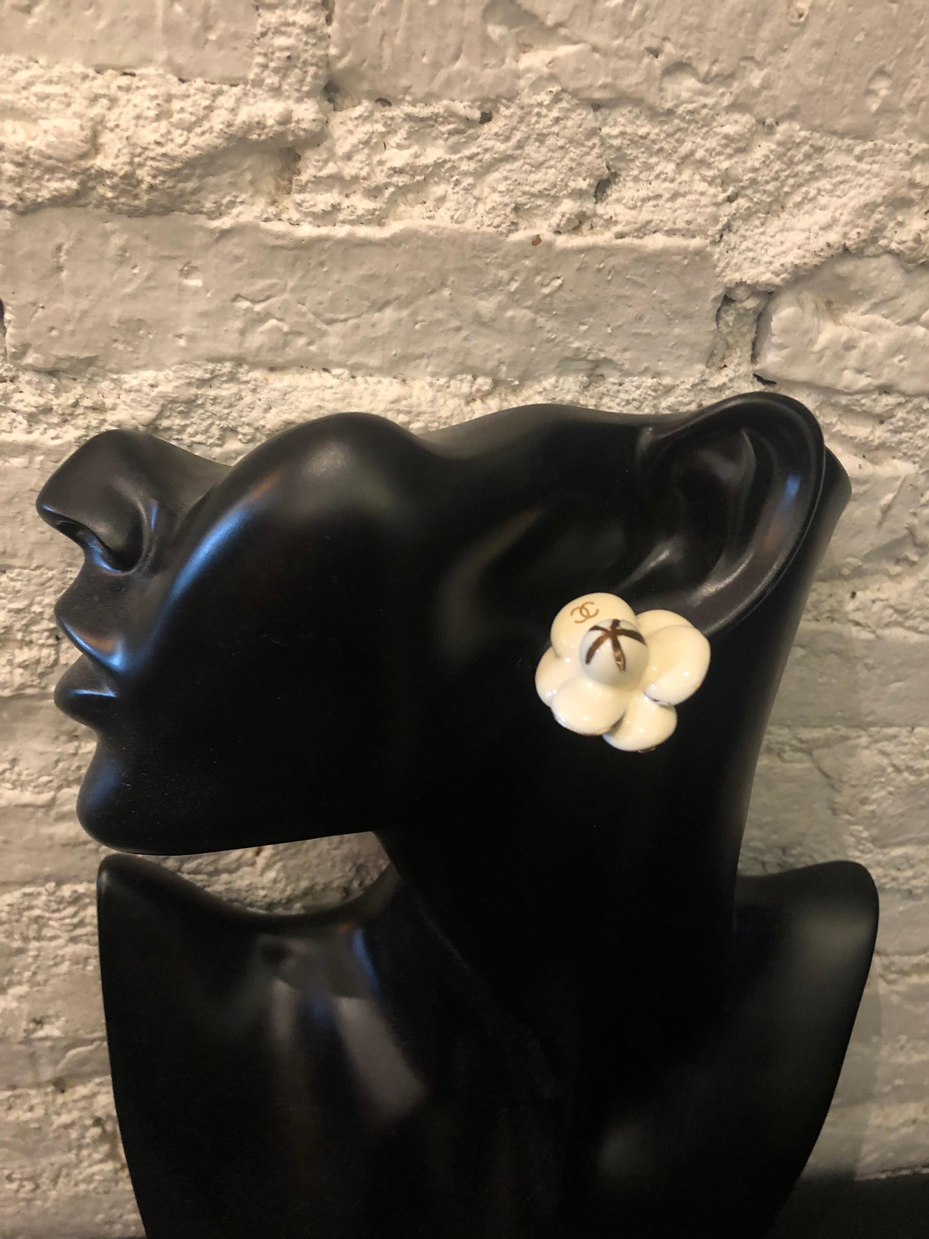 chanel camellia earrings