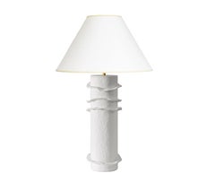 Pareja de Lámparas de Mesa Escultóricas "Chanterelle" de Yeso Blanco - Orgánicas, Modernas