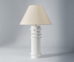 Zwei skulpturale Tischlampen 'Chanterelle' aus weißem Gips - organisch, modern