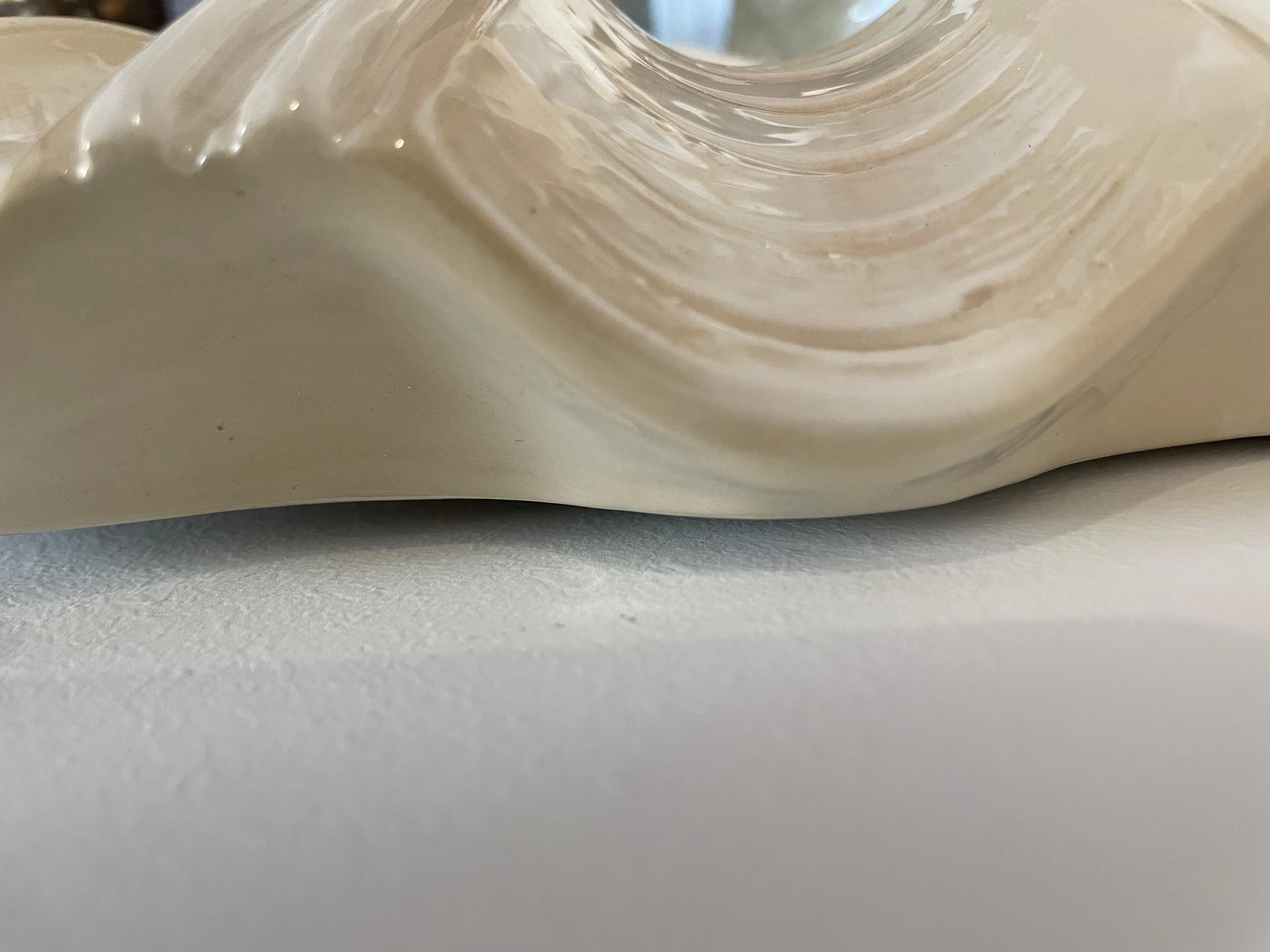 Ceramic Pair of Chapman Clamshell Sconces For Sale