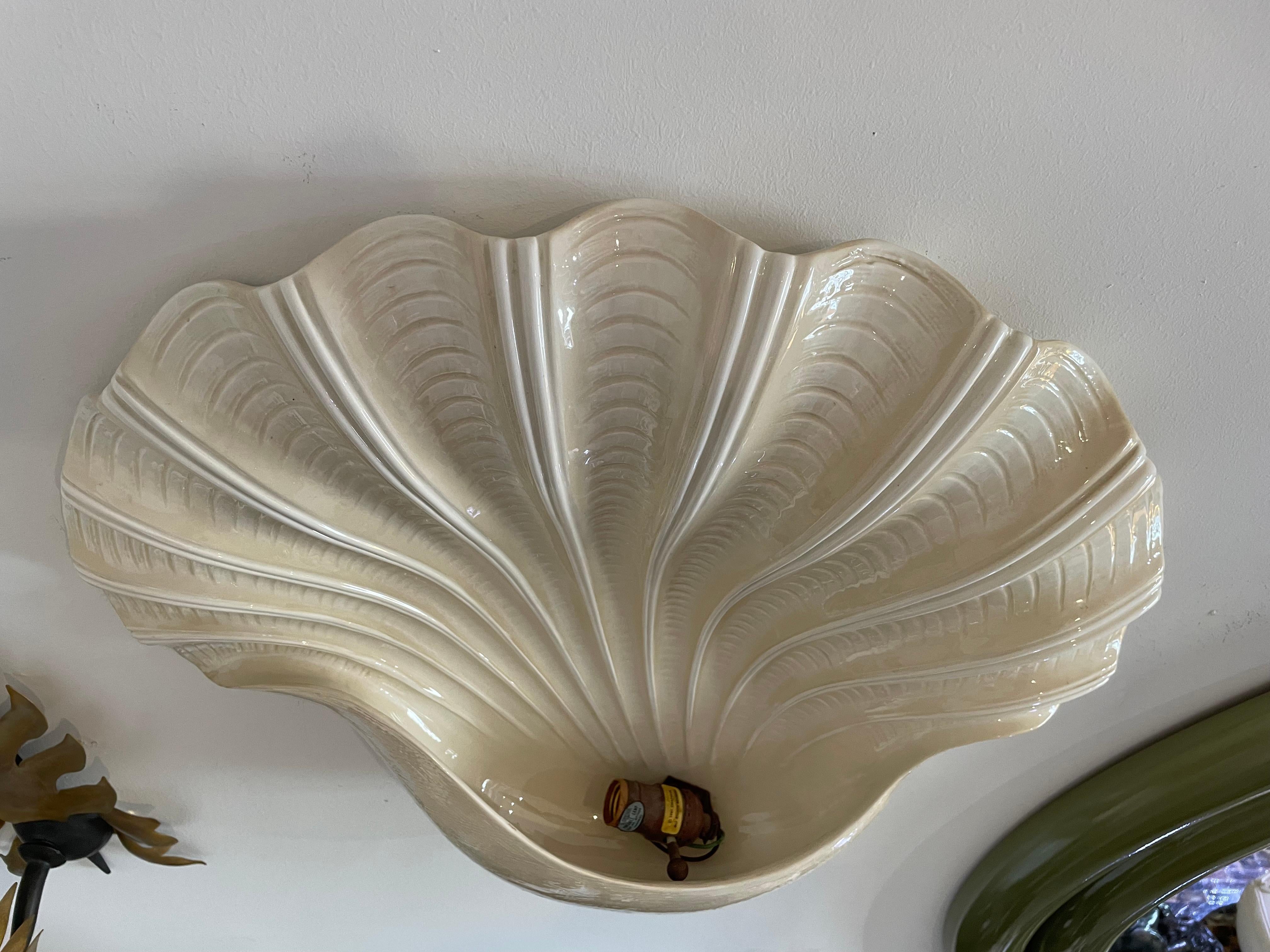 Pair of Chapman Clamshell Sconces For Sale 1