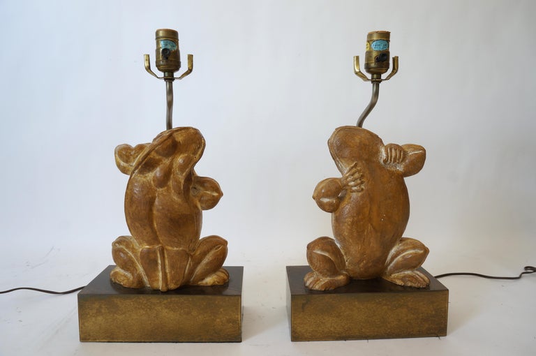 This stylish and charming pair of Chapman lamps date to the 1970s and they will make a statement with their form and finish.

Note: We have shown how the lamps would look with shades in image #13.