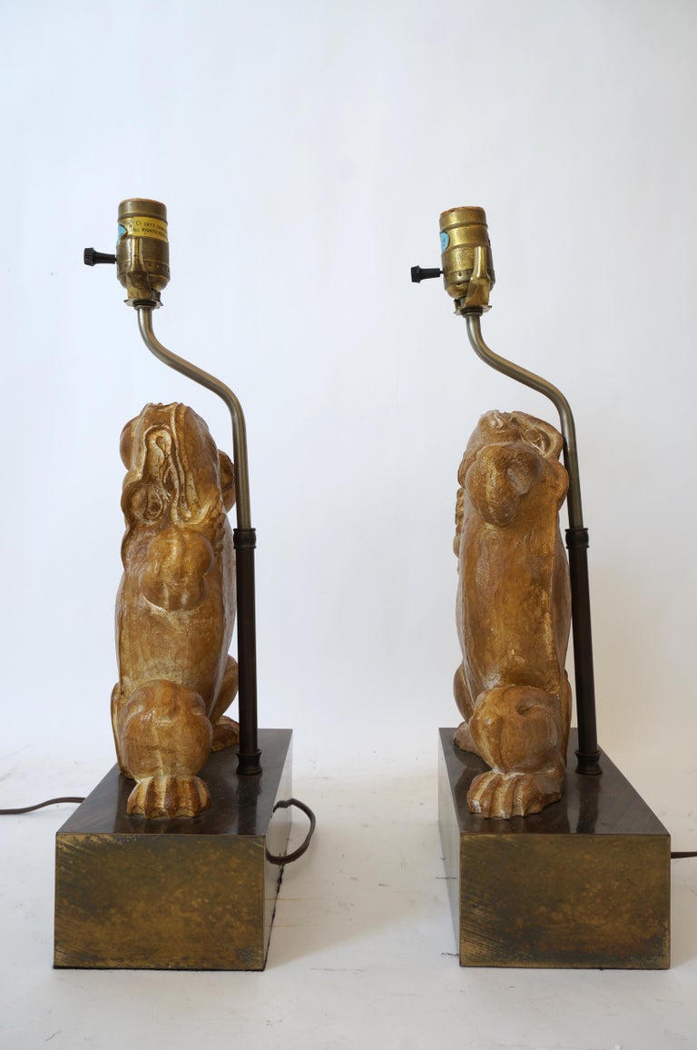 Hollywood Regency Pair of Chapman Frog Lamps For Sale