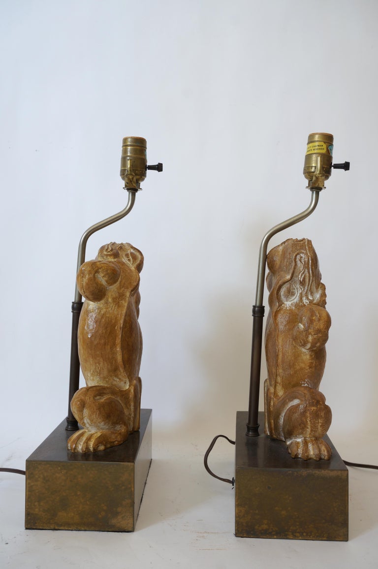 Hand-Crafted Pair of Chapman Frog Lamps For Sale