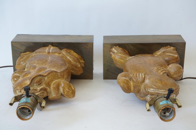 Pair of Chapman Frog Lamps In Good Condition For Sale In West Palm Beach, FL