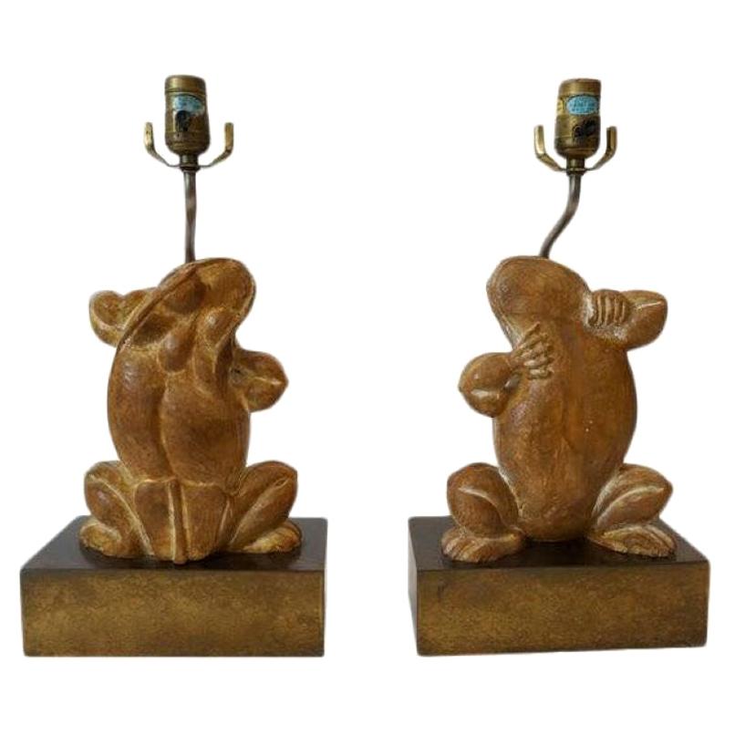 Pair of Chapman Frog Lamps