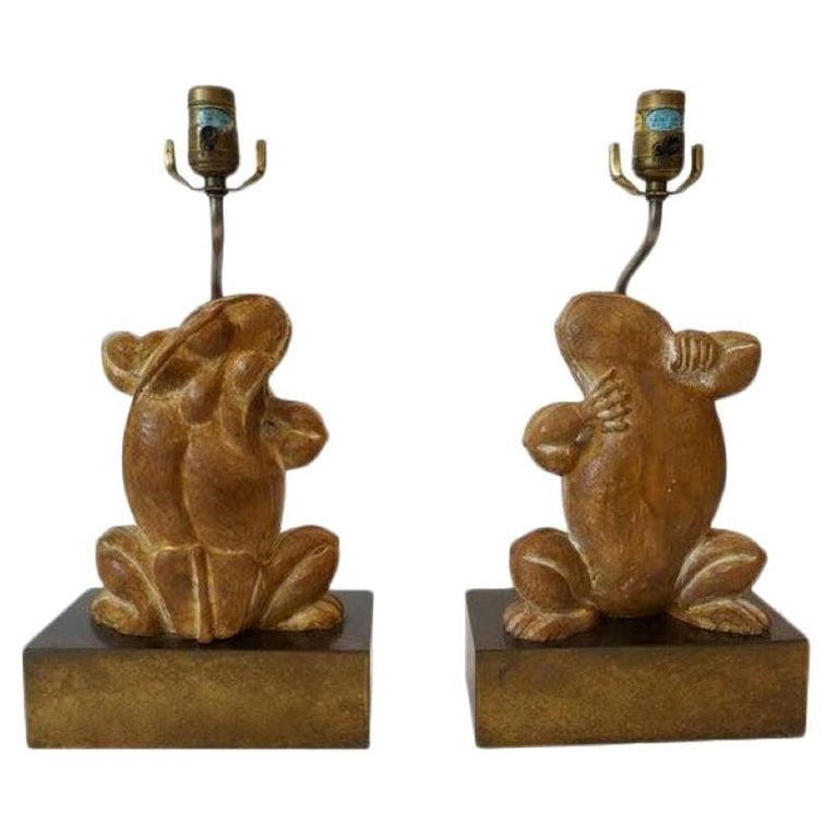 Pair of Chapman Frog Lamps For Sale