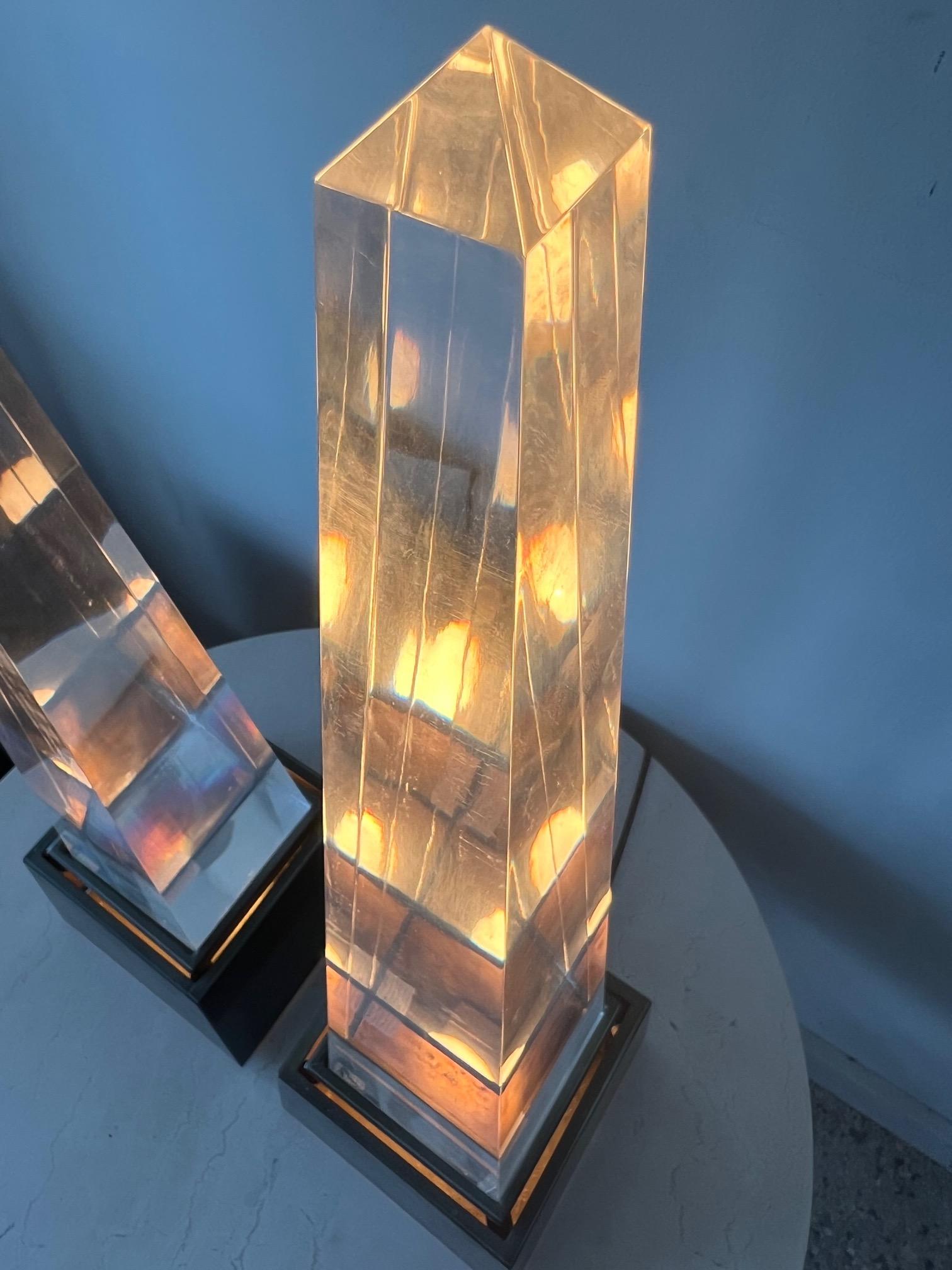 Pair of Chapman Obelisk Lamps, circa 1977 For Sale 5