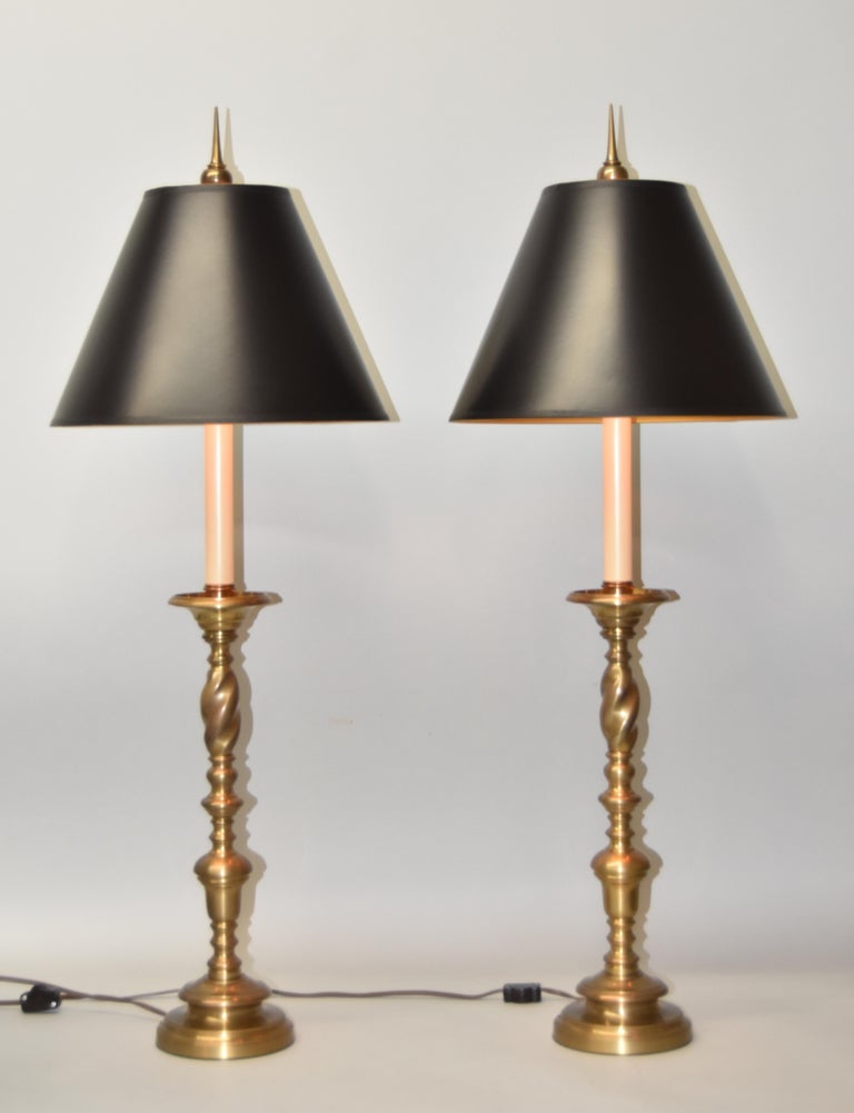 Pair of Chapman Rope Twist Stem Brass Buffet Lamps at 1stDibs chapman