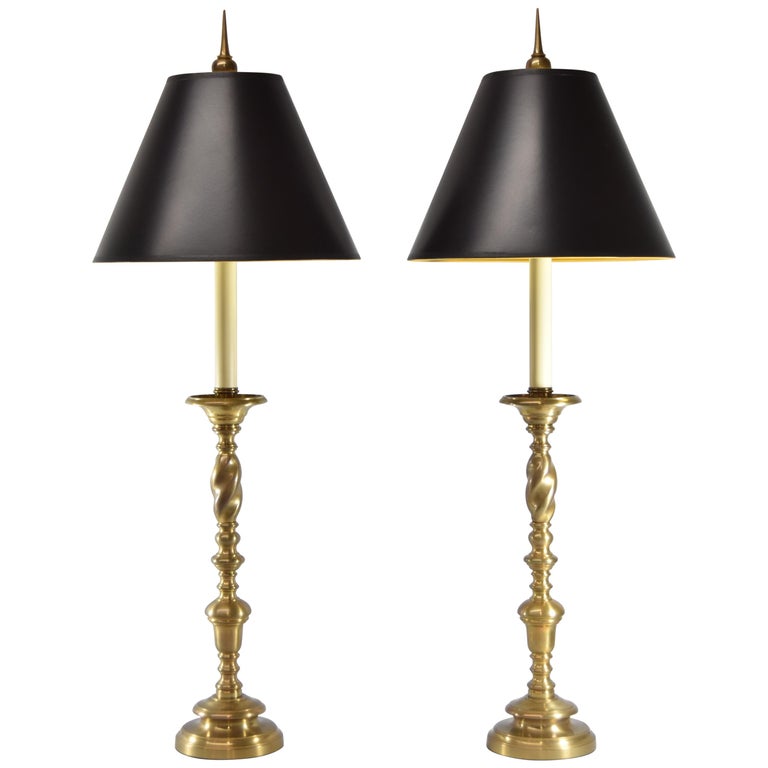 Pair of Chapman Rope Twist Stem Brass Buffet Lamps at 1stDibs | chapman ...