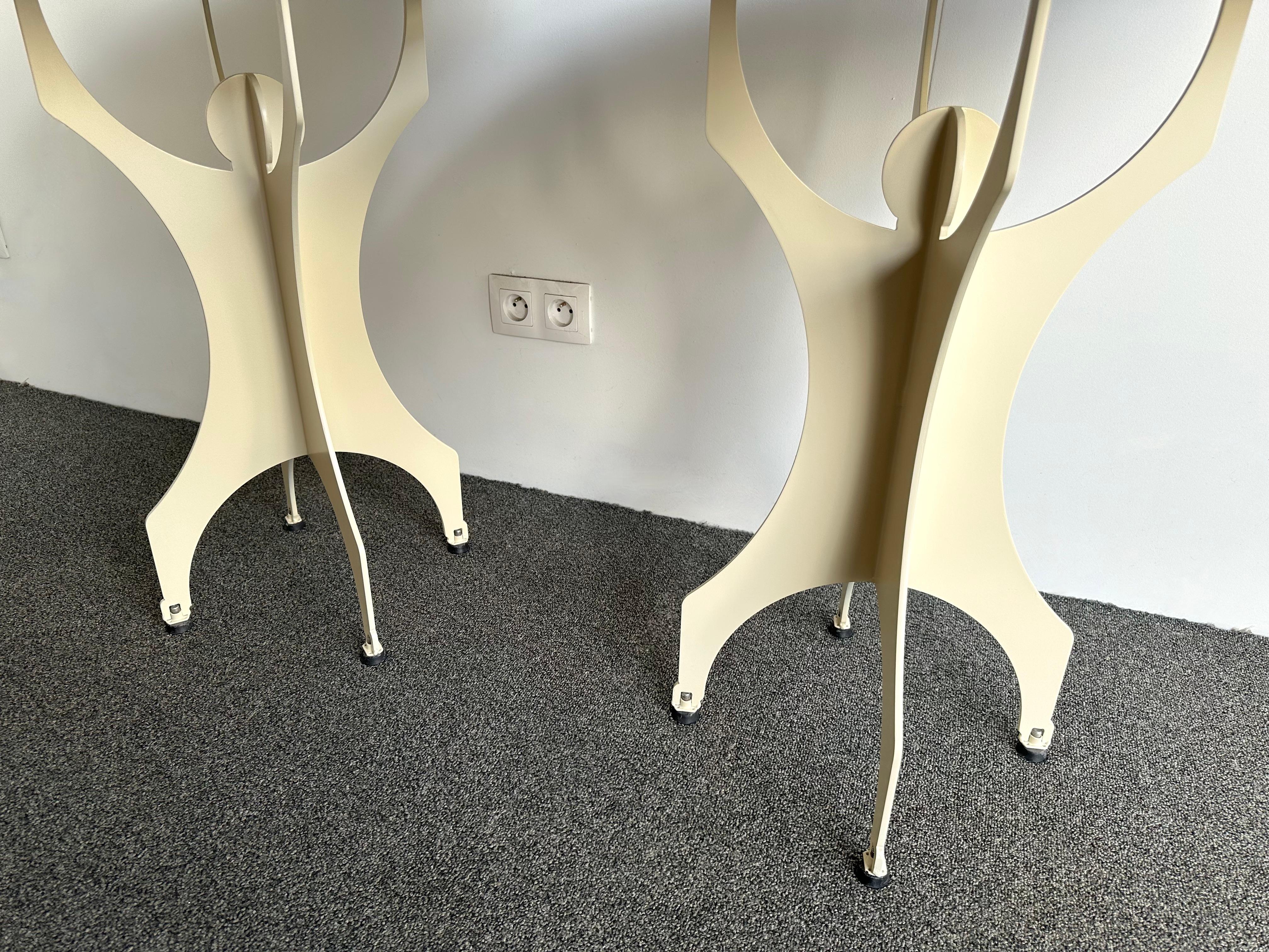 Pair of Character Side Tables Lacquered Wood and Metal. Italy, 2000s For Sale 5