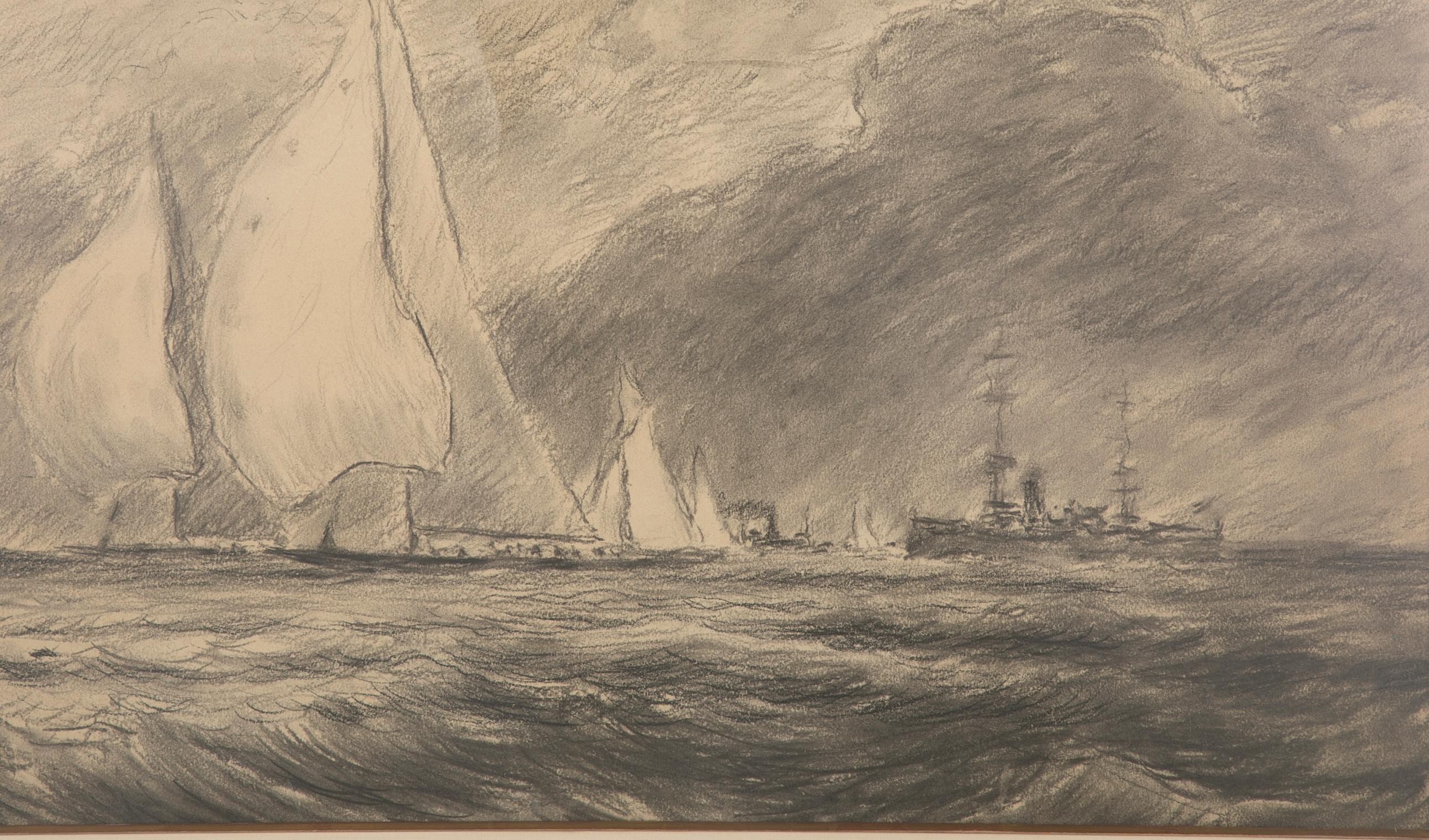 Pair of Charcoal and Crayon Sketches by Reynolds Beal 1