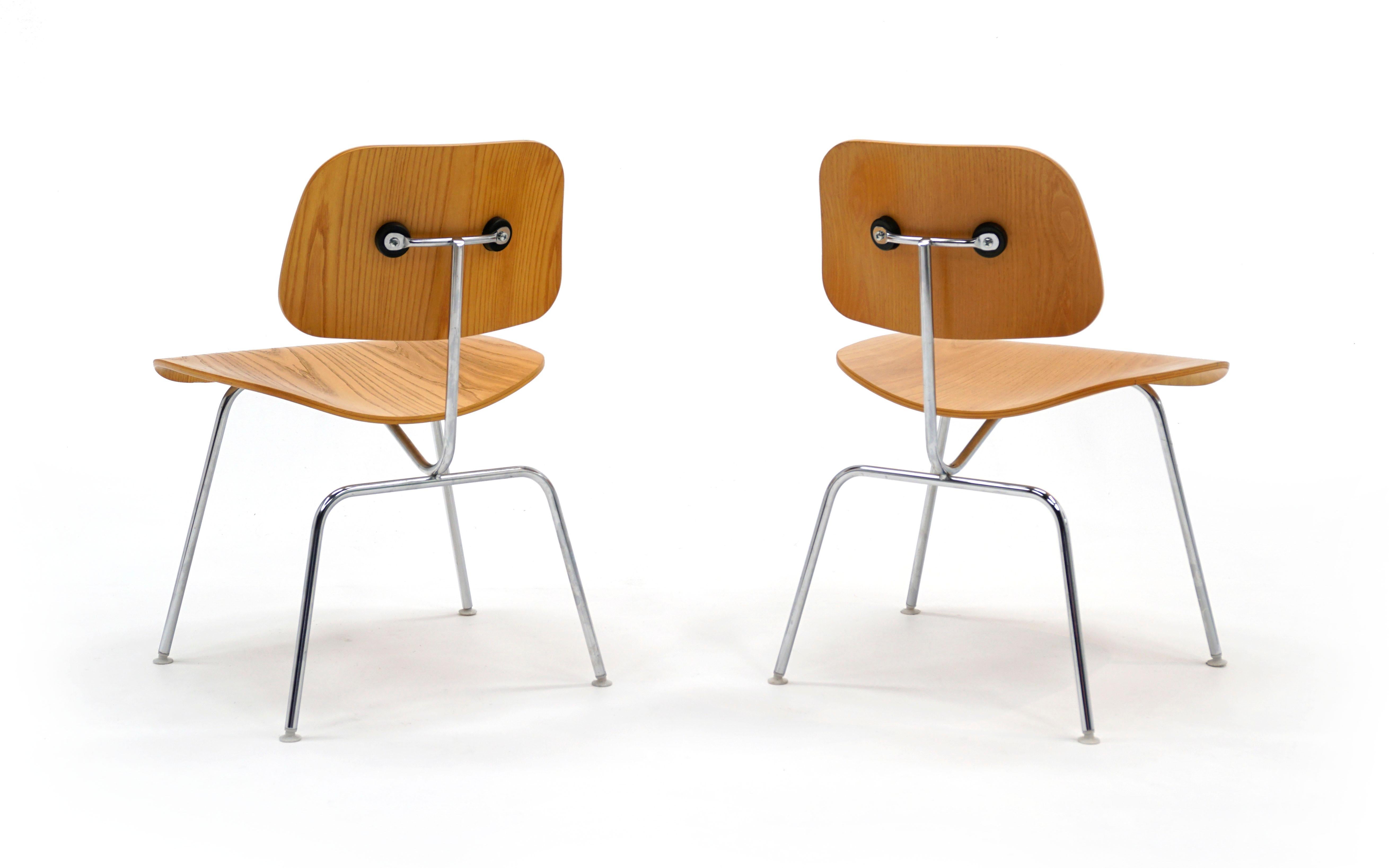 Pair of Charles and Ray Eames for Herman Miller DCMs in White Ash In Good Condition In Kansas City, MO