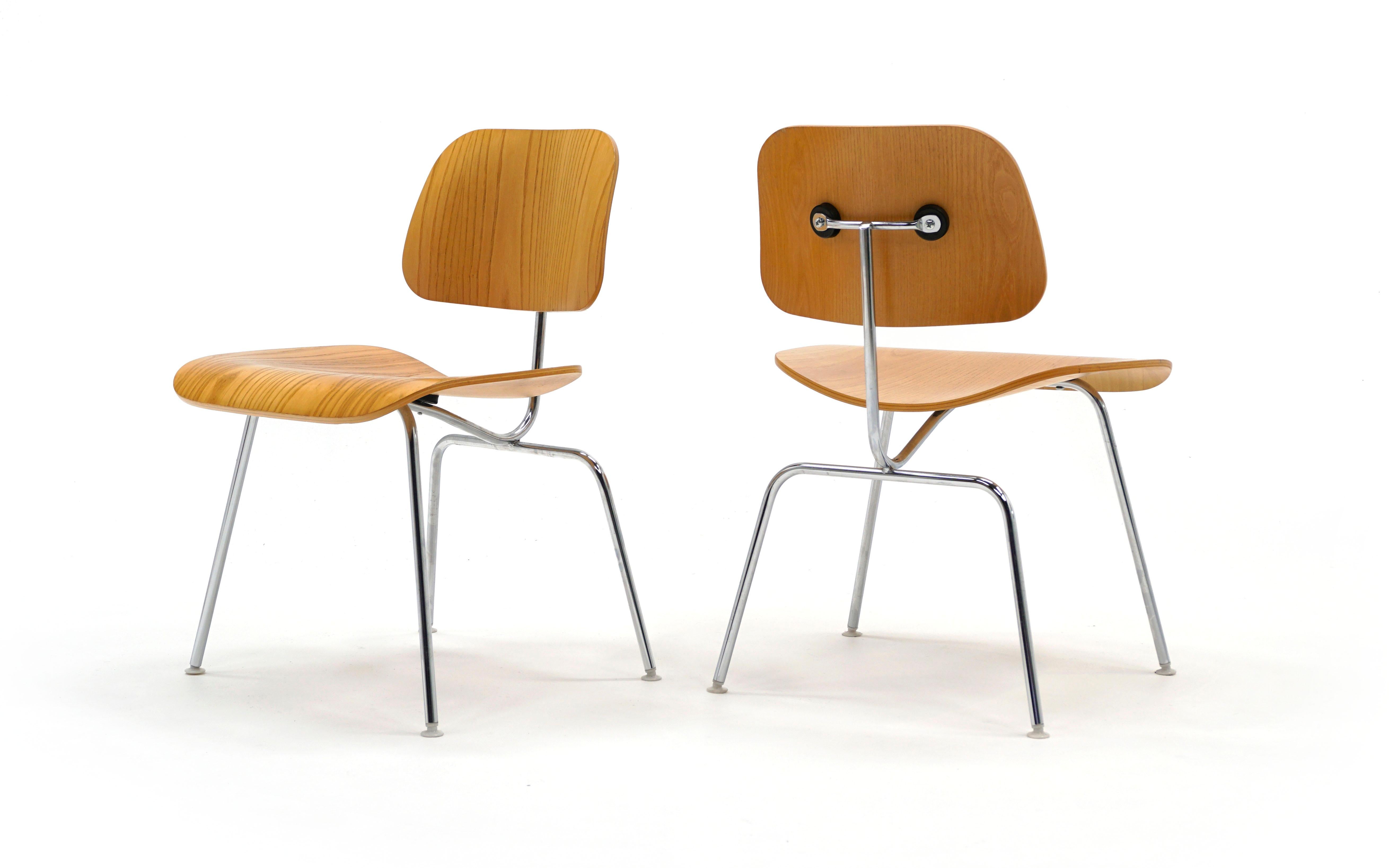 Pair of Charles and Ray Eames for Herman Miller DCMs in White Ash 1