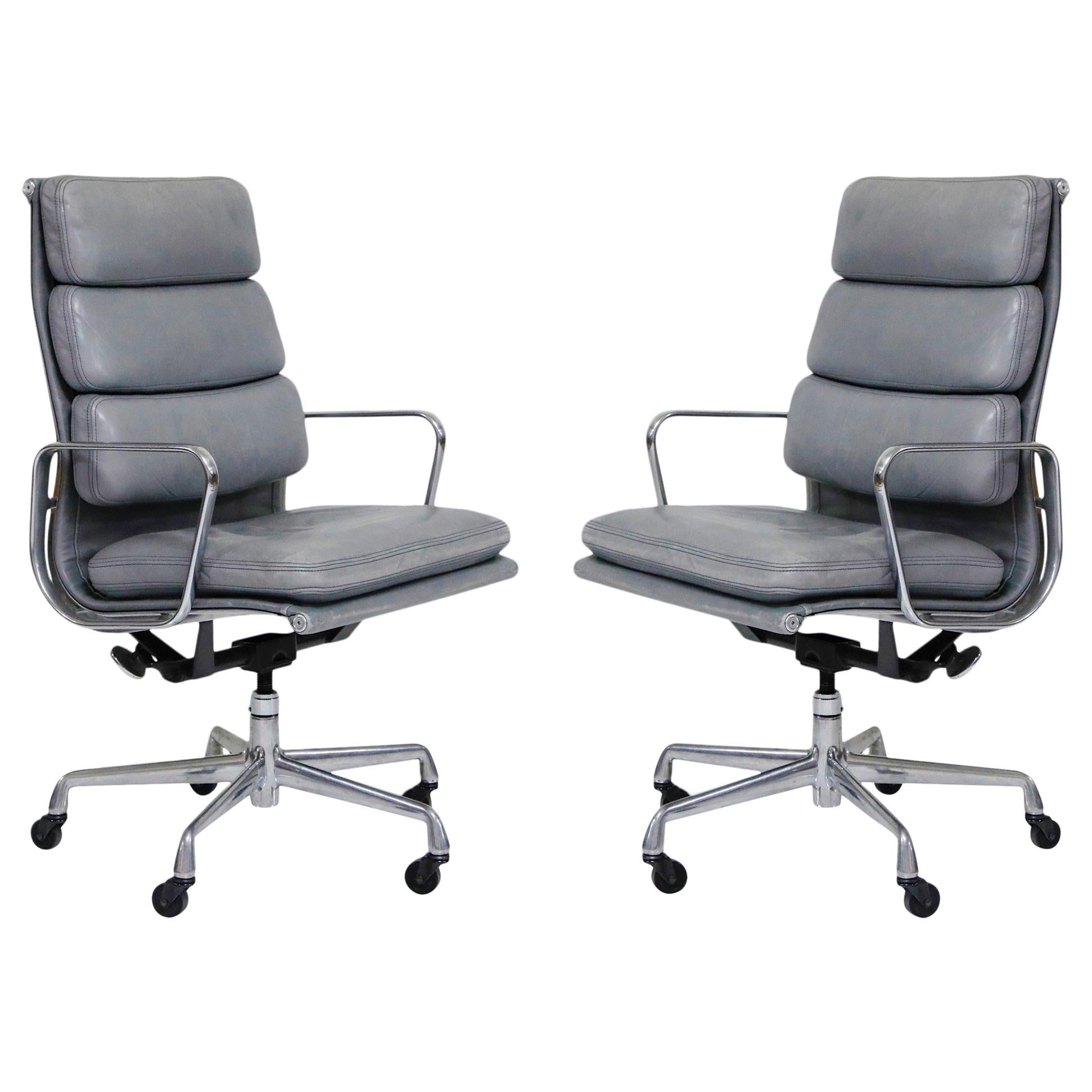 Pair of Charles and Ray Eames for Herman Miller Soft Pad Executive Desk Chairs