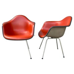 Pair of Charles and Ray Eames Padded Arm Shell Chairs, Two-Tone /Herman Miller