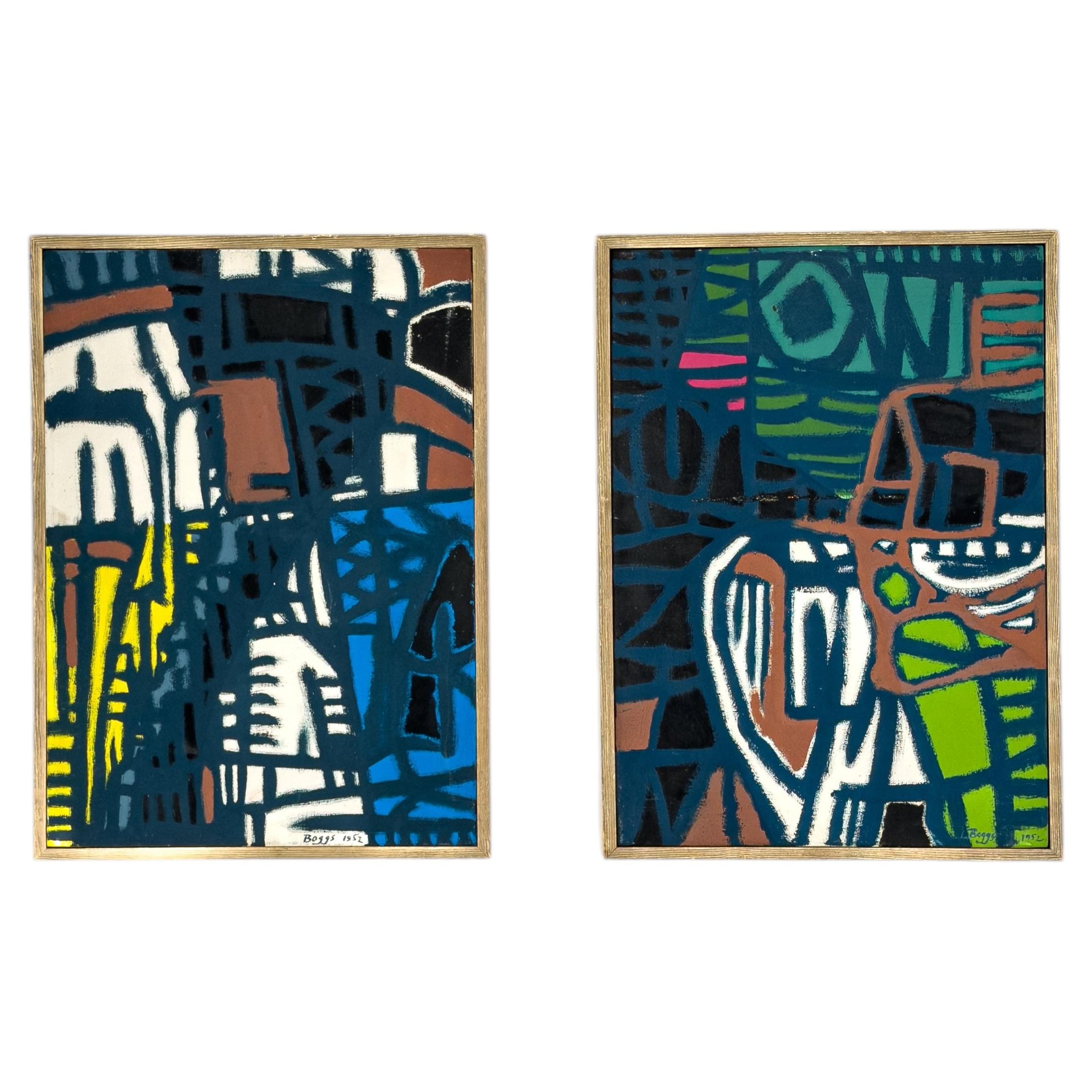 Charles Boggs Abstract Paintings, Paris, 1952 For Sale