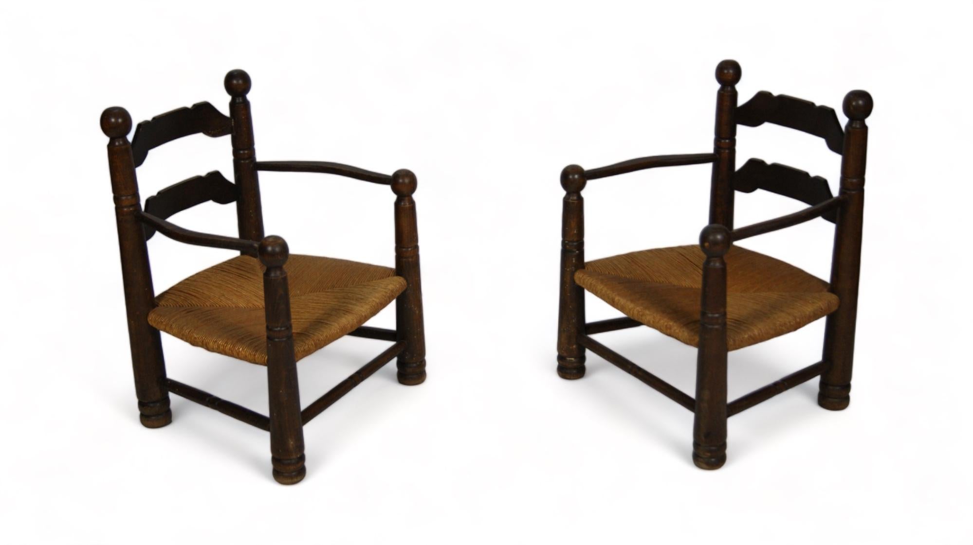 Paar Charles Dudouyt-Stühle, 1940er-Jahre, Paar (Moderne der Mitte des Jahrhunderts) im Angebot