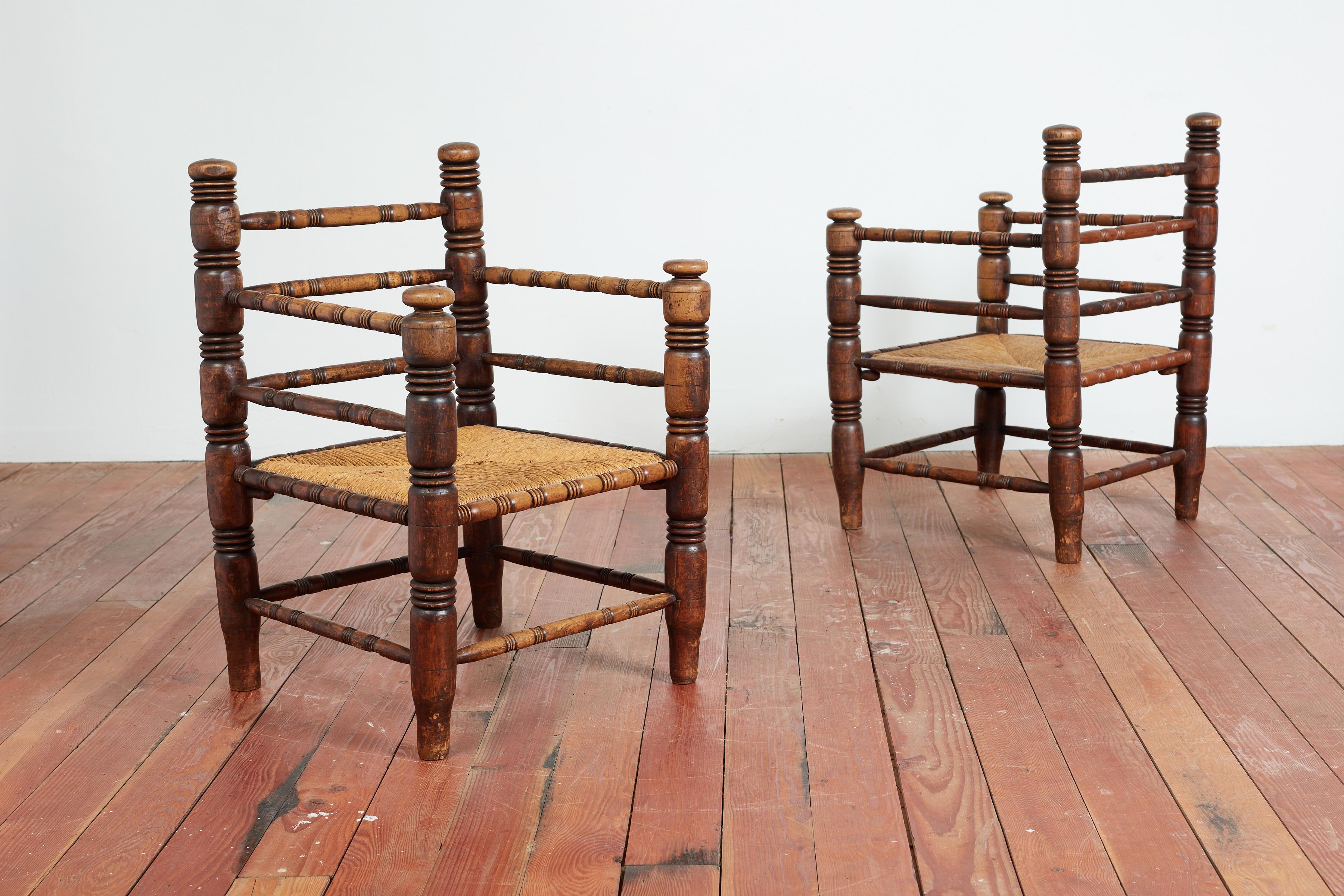 French Pair of Charles Dudouyt Chairs  For Sale