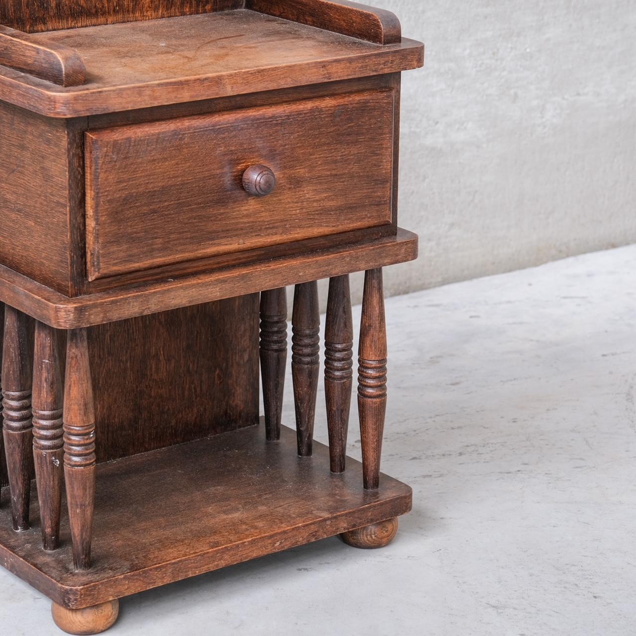 20th Century Pair of Charles Dudouyt Oak French Bedside Tables
