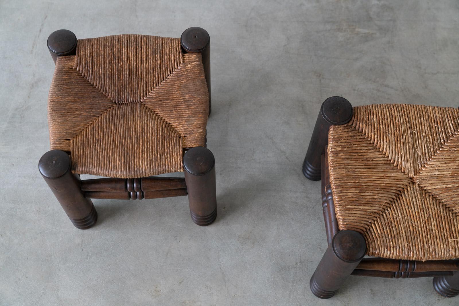 Pair of Charles Dudouyt Stools In Good Condition In Beverly Hills, CA