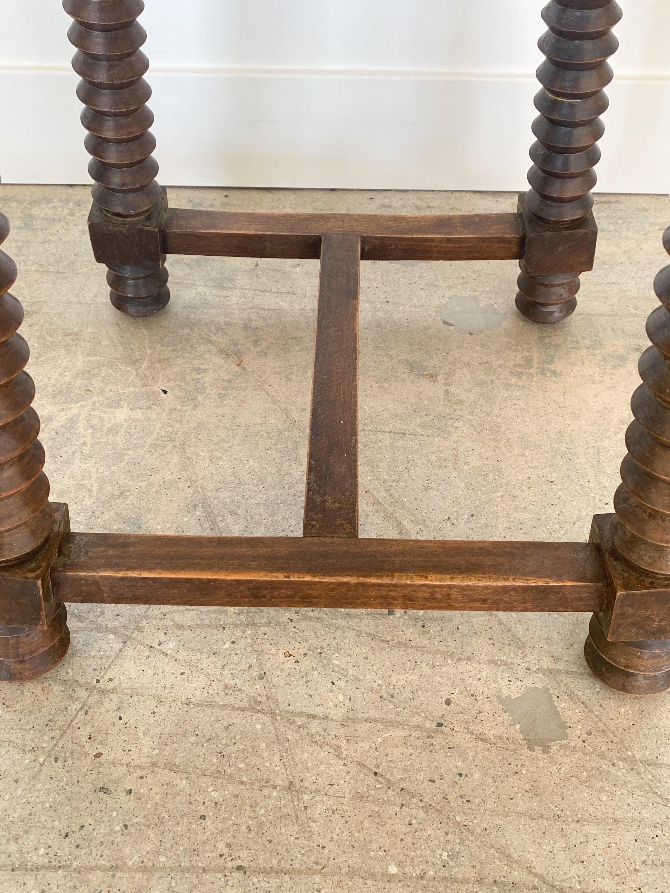 Pair of Charles Dudouyt Wood Stools 2