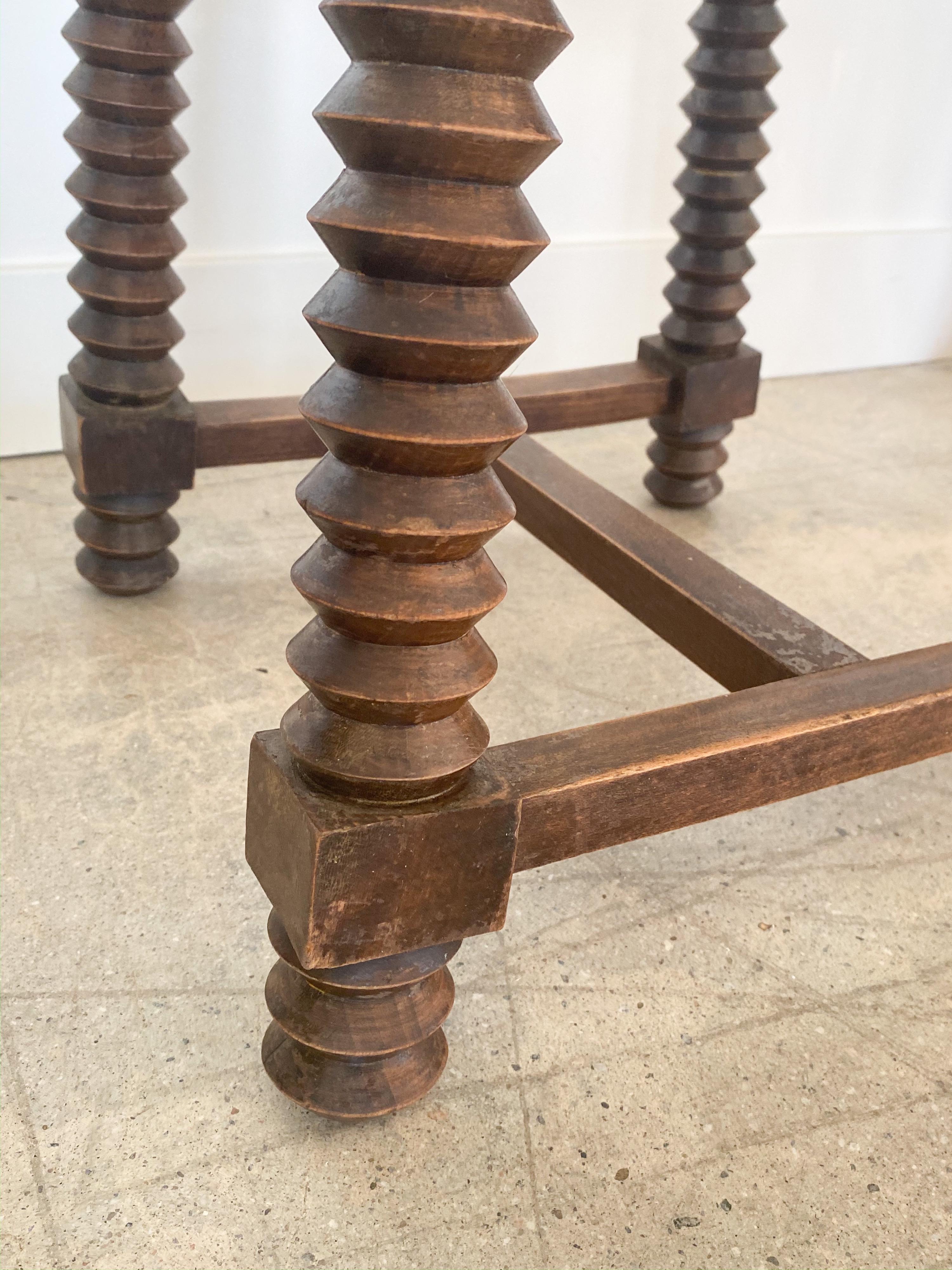 Pair of Charles Dudouyt Wood Stools 3