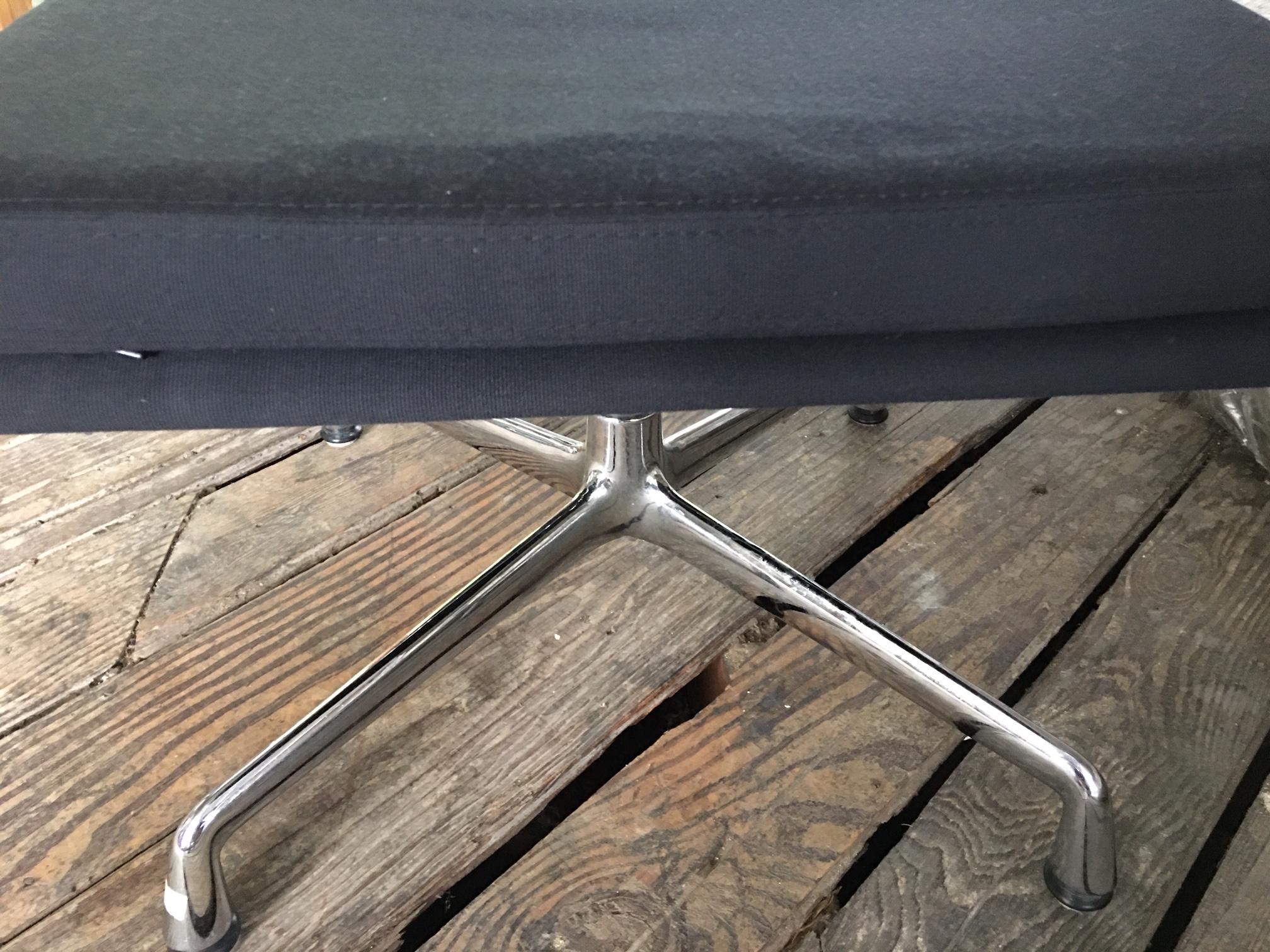 Pair of Charles Eames Chrome and Fabric Ottomans, 20th Century 1