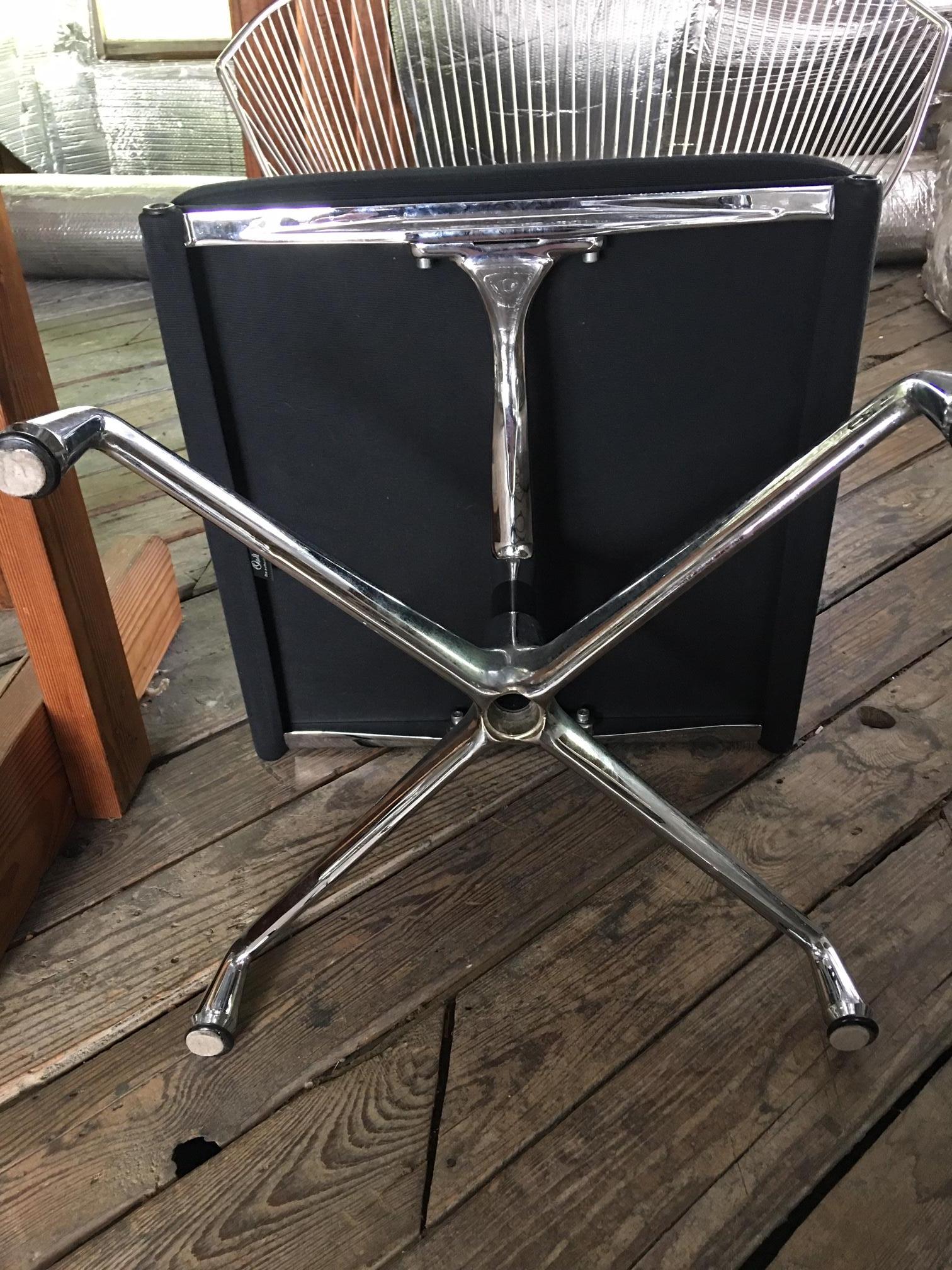 Pair of Charles Eames Chrome and Fabric Ottomans, 20th Century 2