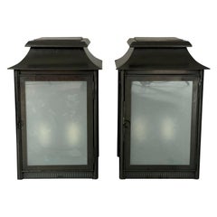 Antique Pair of Charles Edwards Exterior Wall Lanterns