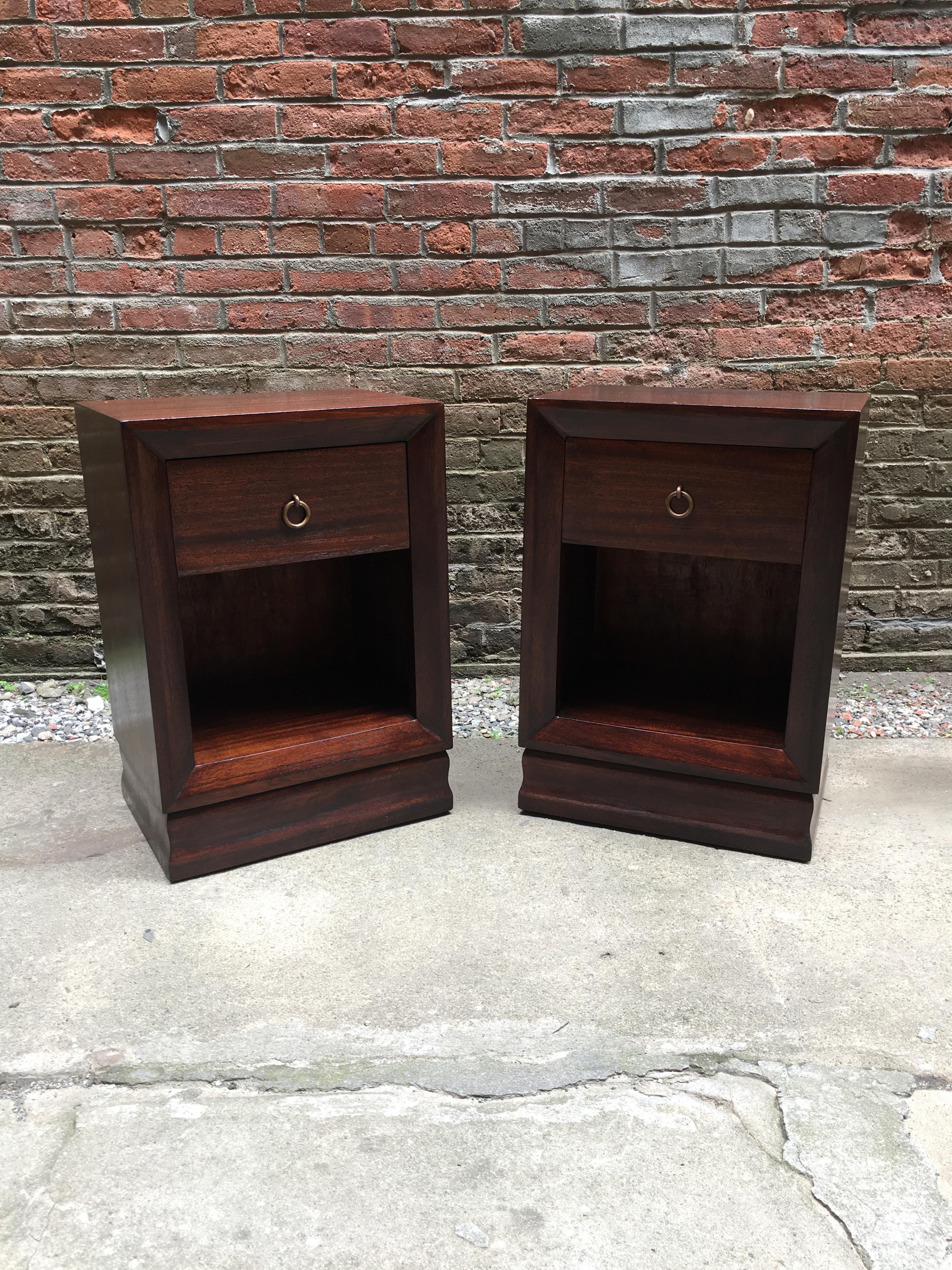 American Pair of Charles Furniture Mahogany End Tables