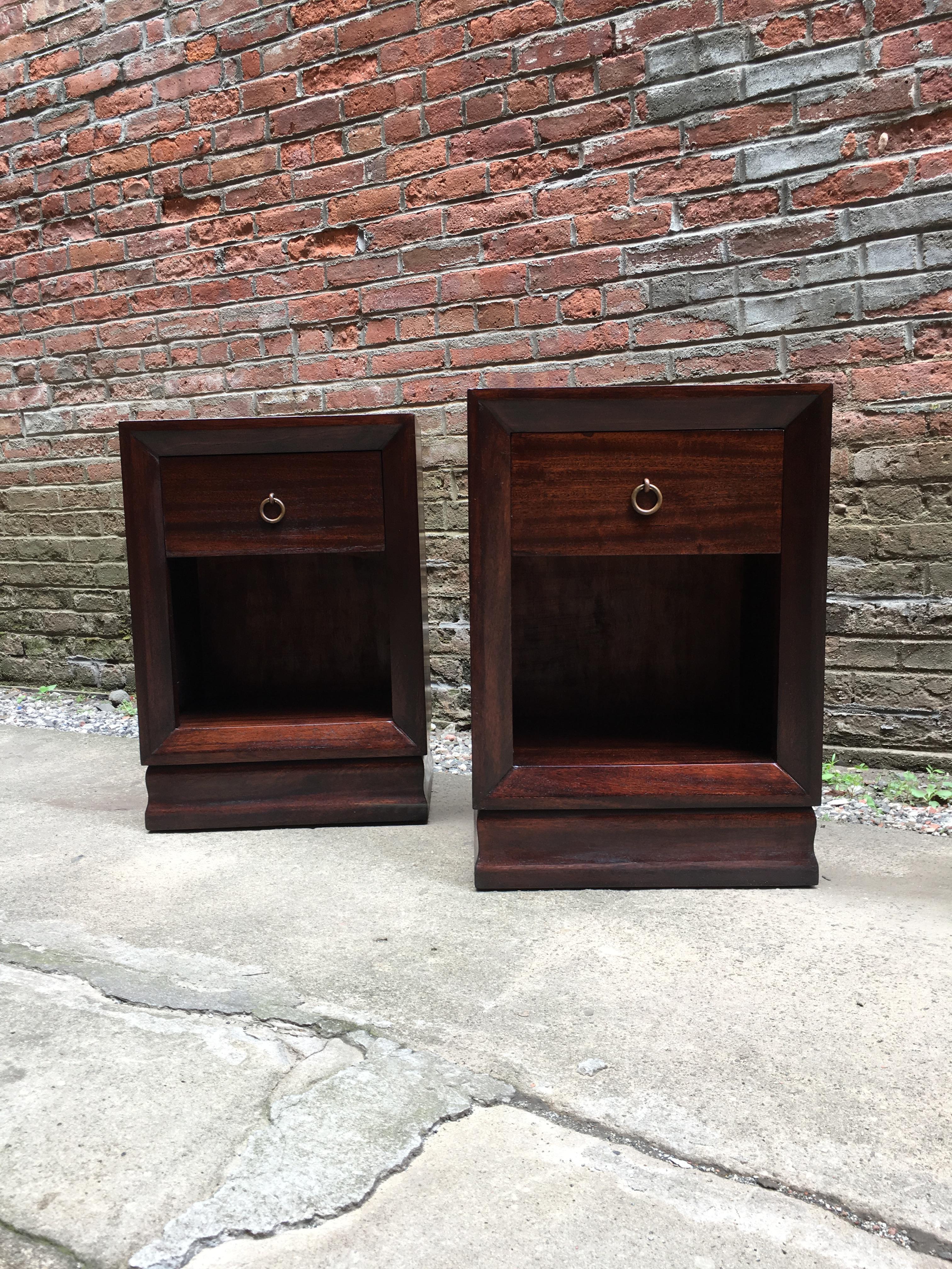 Mid-20th Century Pair of Charles Furniture Mahogany End Tables