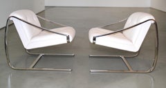 Pair of Charles Gibilterra for Brueton 'Plaza" Lounge Chairs, 1980s USA