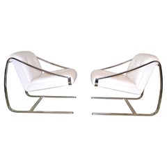 Pair of Charles Gibilterra for Brueton 'Plaza" Lounge Chairs, 1980s USA