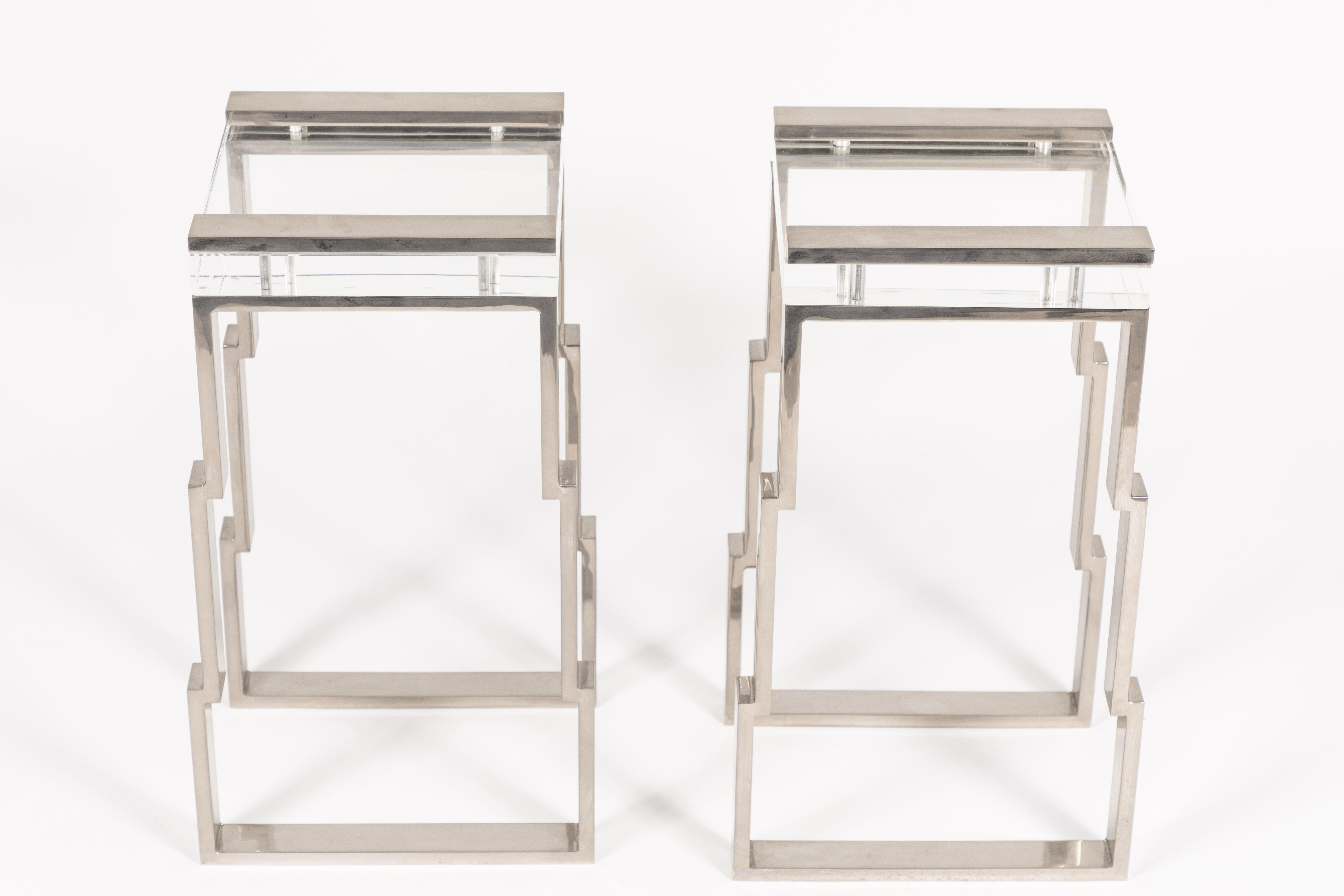 Hand-Crafted Pair of Charles Hollis Jones Side Tables For Sale