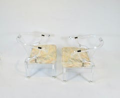 Paare von Charles Hollis Jones Stil Dekorateur Lucite Lounge Stühle