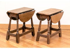 Pair Of Charles II Style Diminutive Drop Leaf Tables