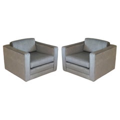 Pair of Charles Pfister Cube Lounge Chairs for Knoll