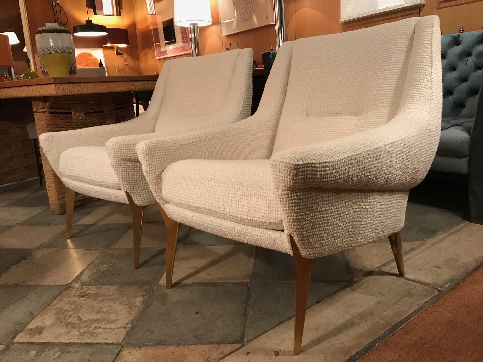 French Pair of Charles Ramos Armchairs