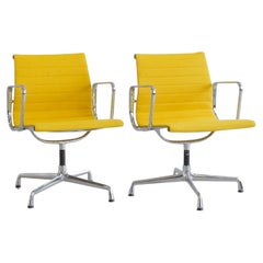 Pair of Charles & Ray Eames Vintage Aluminium Office Chairs 'EA108'