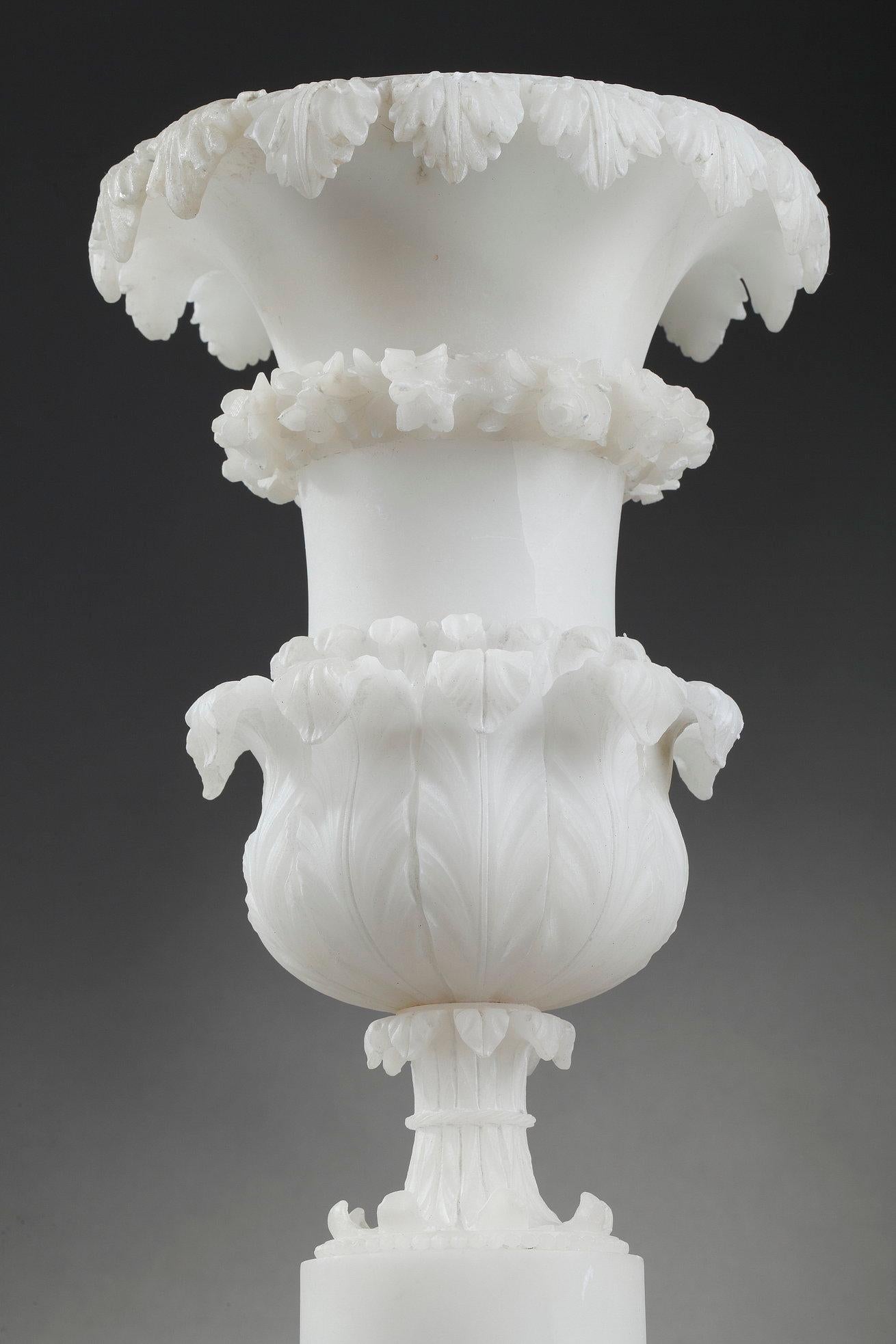 Early 19th Century Pair of Charles X Alabaster Vases