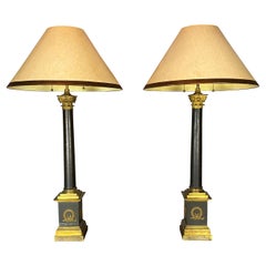 Antique Pair of Charles X Bronze Table Lamps
