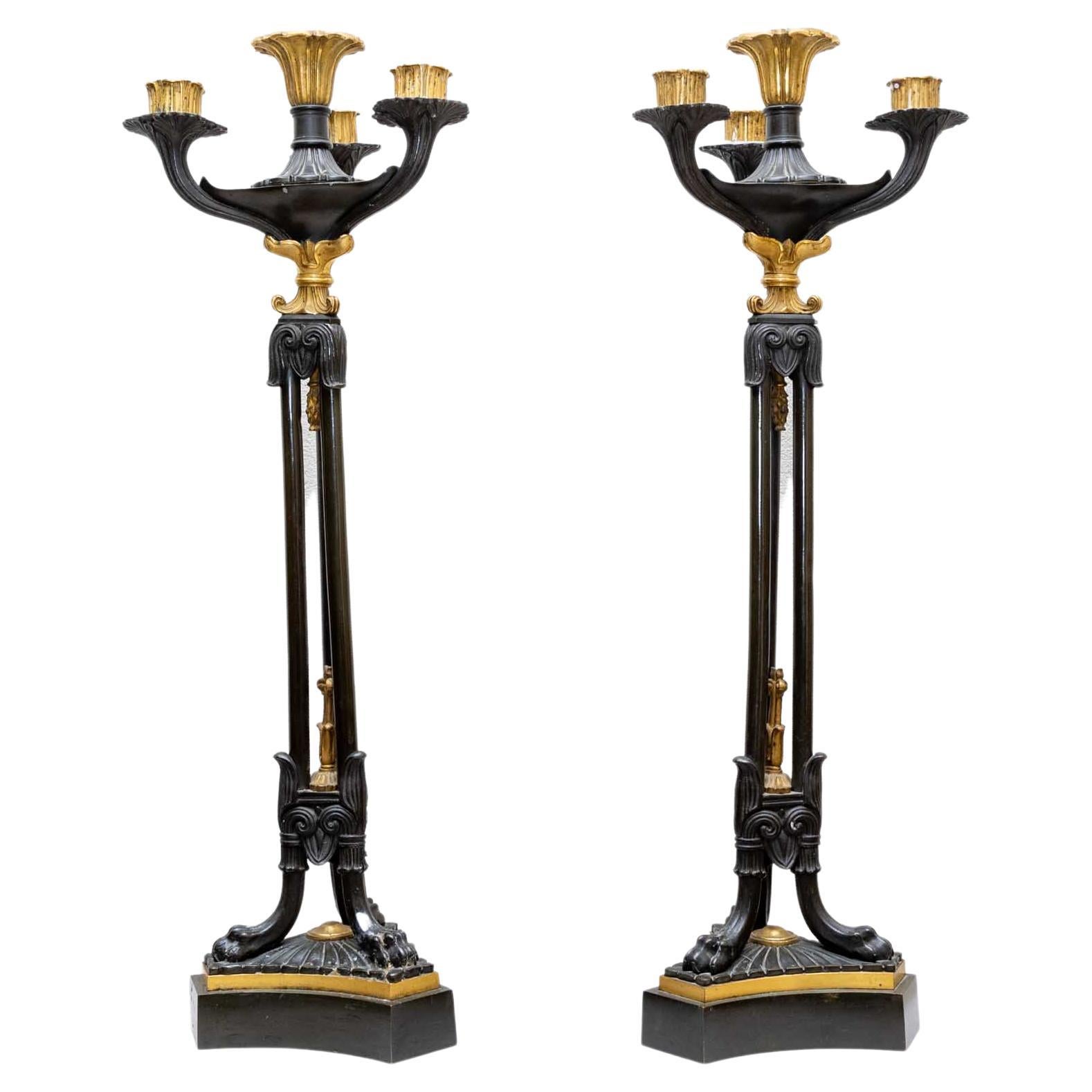 Pareja de candeleros Charles X, Francia, c. 1835